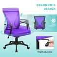 thumbnail image 4 of Furmax Office Mid Back Swivel Lumbar Support Desk, Computer Ergonomic Mesh Chair with Armrest, Purple, 4 of 8