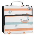 thumbnail image 5 of FORMRS Zipper Binder with Shoulder Strap 2-inch Ring 500 Sheet Capacity File Bag, Orange Nautical Pattern, 5 of 5