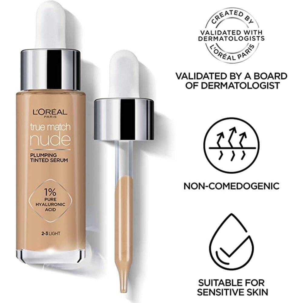 Sérum teinté True Match Nude de L’Oréal Paris avec 1% d’acide hyaluronique