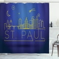 thumbnail image 1 of Ambesonne Minnesota Shower Curtain, Line Art Style St Paul, 69"Wx84"L, Indigo and Yellow, 1 of 3