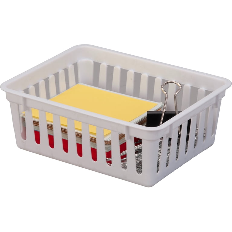 Mainstays Square Plastic Storage Organizer Trays, White, 18-Pack photo 3