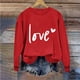 thumbnail image 4 of Penkiiy Día de San Valentín Sudadera para Mujeres Lindo Amor Camisetas Corazón Casual de manga larga Camiseta de San Valentín Ropa Tops S Rojo, 4 of 4