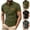#022 Army Green, variant on Felirenzacia Men’s Regular Fit Polo, Lightweight Performance Ribbed Knit Textured Short Sleeve Shirt, Army Green,S