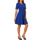 thumbnail image 4 of Vestido de Negocios INSPIRE CHIC para Mujer, con escote corazón, plisado, de manga corta, estilo A-Line, vestido ajustado XL azul, 4 of 6