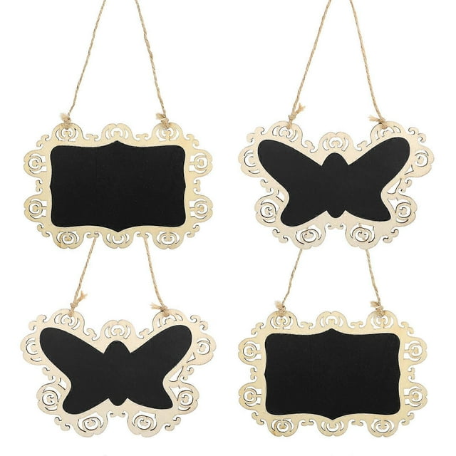 4Pcs Hanging Chalkboards Wooden Blackboard Plaque Practical Message Boards