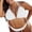White, variant on Women Plus Size Bikini Set Two Piece Triangle Swimsuits Halter String Tie Back with Side Tie Bottoms Bathing Suit Tie Swimwear(Black,XL)