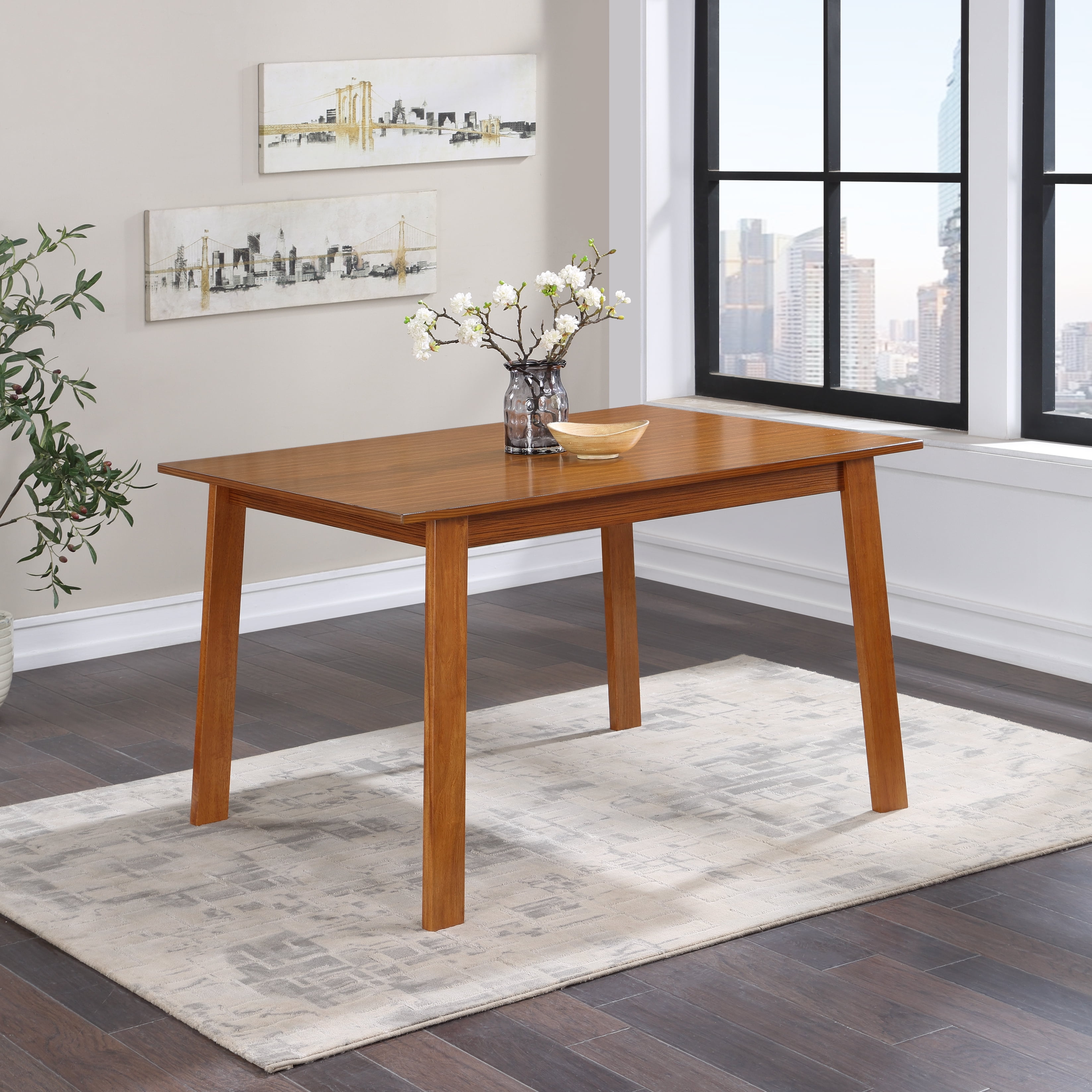 Boraam Zebra Series Hagen Dining Table, Walnut