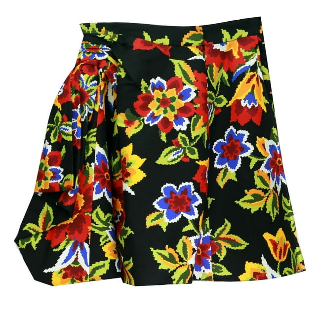 Carolina Herrera Women's Black Multi Dramatic front drape mini skirt - 4