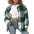 thumbnail image 3 of Chemise Surdimensionnée à Carreaux pour Femmes, Veste Surchemise, Col à Revers, Boutonnée, Décontractée, Manches Longues, Blouse Rouge m, 3 of 7