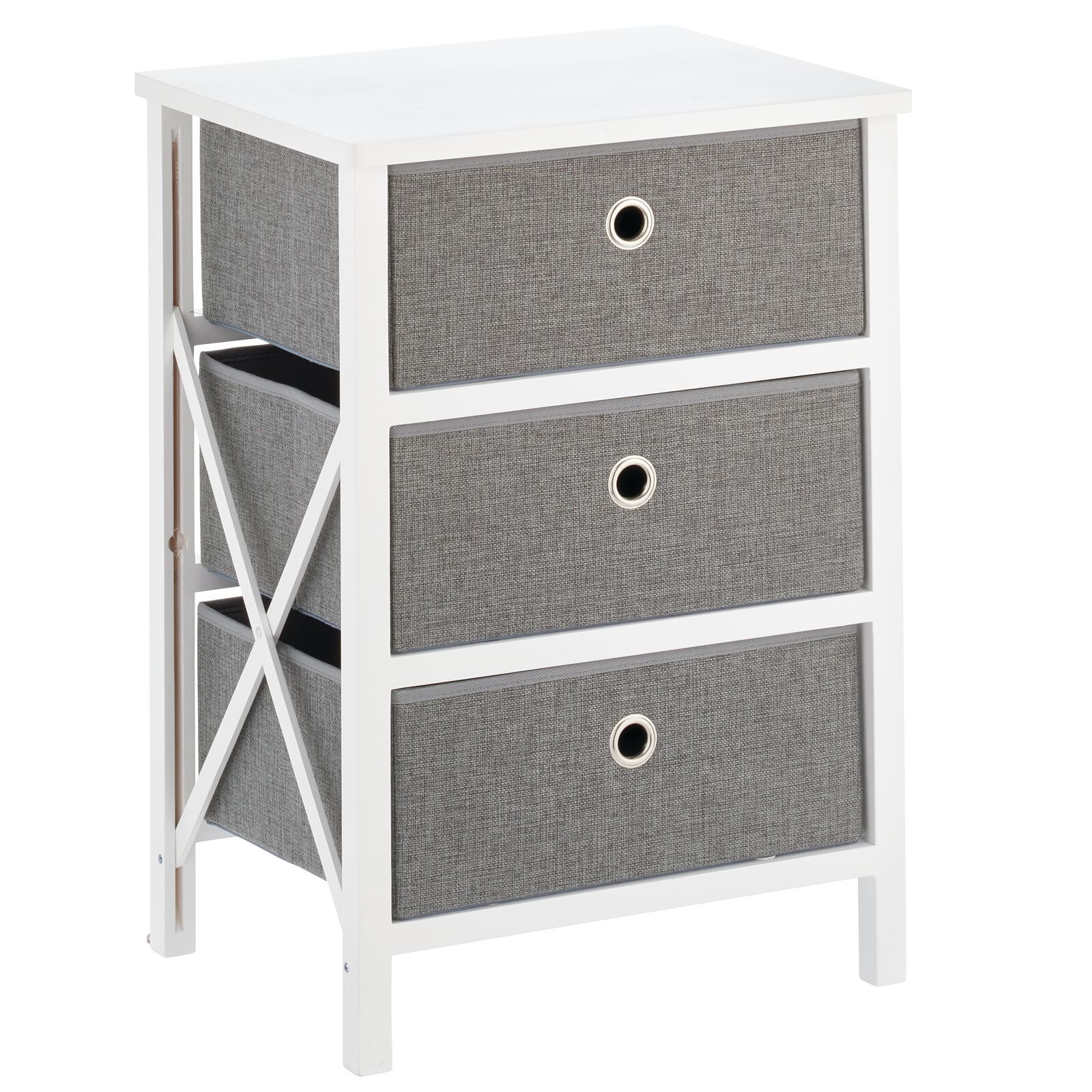 mDesign 3 Drawer Foldable Dresser Storage Unit Wood Frame, Easy Pull