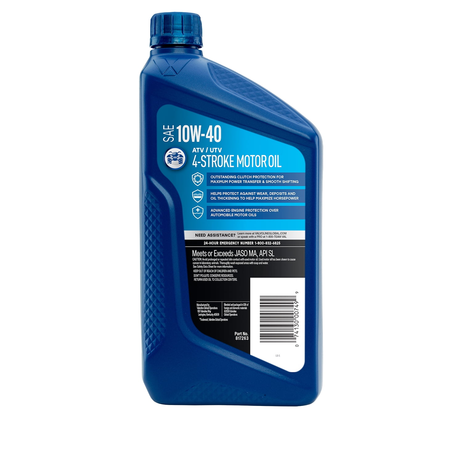 Valvoline 4-Stroke ATV/UTV SAE 10W-40 Motor Oil 1 QT