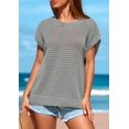thumbnail image 3 of Top Prettygarden - Jersey de ganchillo para mujer, primavera-verano, color gris, 3 of 8