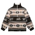 thumbnail image 1 of Hombres Casual Moda Franela Navidad 3D Imprimir Cuello alto Manga larga Sudadera con cremallera Pompotops oipoqjl53039, 1 of 5