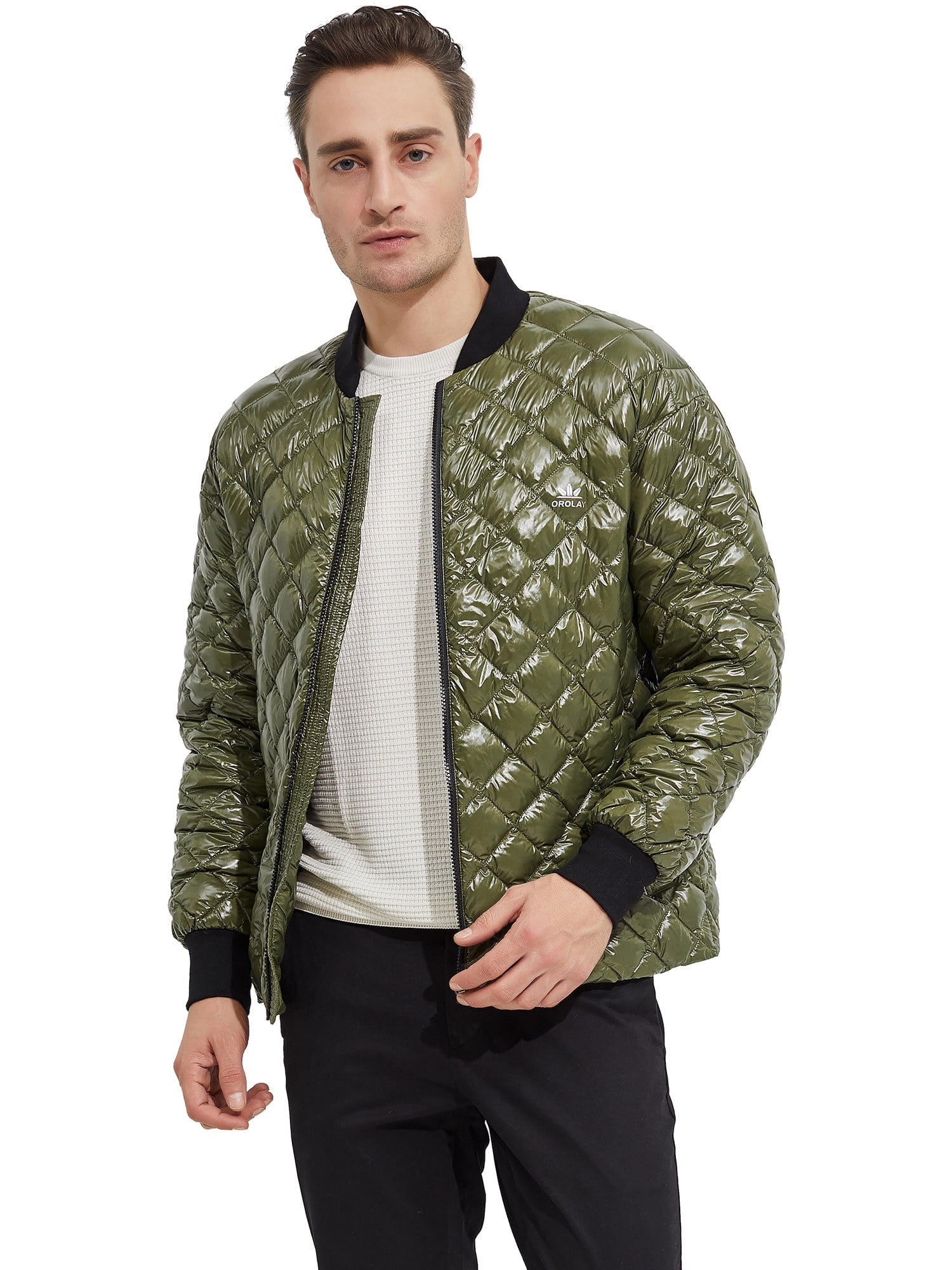 Orolay Men's Down Bomber Jacket Short Lightweight Down Coat