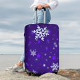 thumbnail image 7 of Pofeuu Dark Purple Snowflakes Print Luggage Suitcase Cover Protector Luggage Washable Covers Aesthetic for 18/24/28/32 inch Luggage（No luggage included）-X-Large, 7 of 7