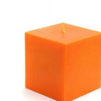 CPZ-128-12 Orange Square Pillar Candles - Bulk Case of 12 - 3 x 3 in.