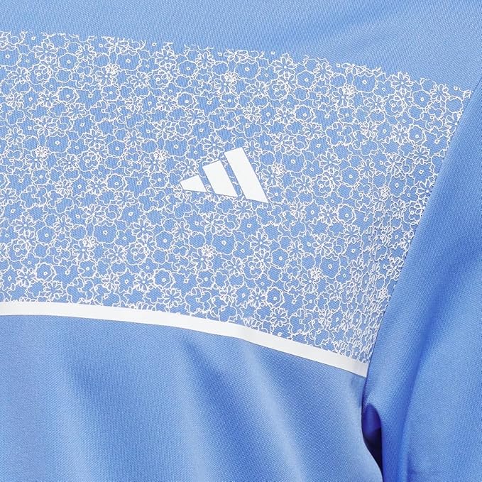 Adidas Men's 4-Way Stretch Chest Print Golf Polo Blue Fusion photo 6