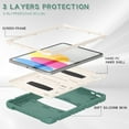 thumbnail image 4 of Elehold Hybrid  Heavy Duty Rugged  Case Compatible with iPad 10th Gen 10.9" (2022),Hard PC+Soft TPU with Built-in Hidden Kickstand Shockproof Double Protection Case Cover,Emeraldgreen, 4 of 9