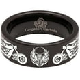 thumbnail image 2 of Motorcycle Tribal Biker Tungsten Carbide Ring, 2 of 6