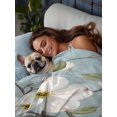 thumbnail image 4 of Queen Flat Sheet Only Summer White Gardenia Leaf Soft Microfiber Cooling Bedding Sheets Rustic Blossom Floral Plant Flat Bed Sheet, 4 of 9