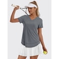 thumbnail image 3 of Rosvigor Plus Size Womens Workout Tops V Neck Short Sleeve Tee Shirts Comfy Athletic Shirts Loose Activewear Tops for Gym Running Yoga, 3 of 7