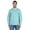 Aqua Blue, variant on Atasi Indian Mens Henley Shirt Long Sleeve Casual Mandarin Collar Short Kurta