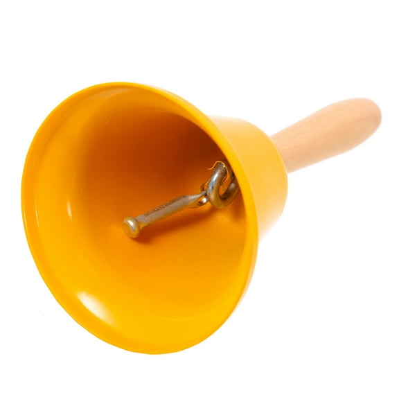 Houderco Hand Held Call Bell Wooden Handle Bell for Family 1Pack 4.7*2.5*2.5in