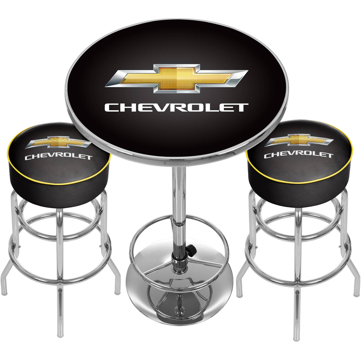 Chevrolet Game Room Combo, 2 Bar Stools and Table