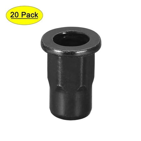 

M5 Rivet Nuts Thread Half Hexagonal Carbon Steel Zinc-Plated Flat Head Threaded Insert Nut Black 20 Pcs