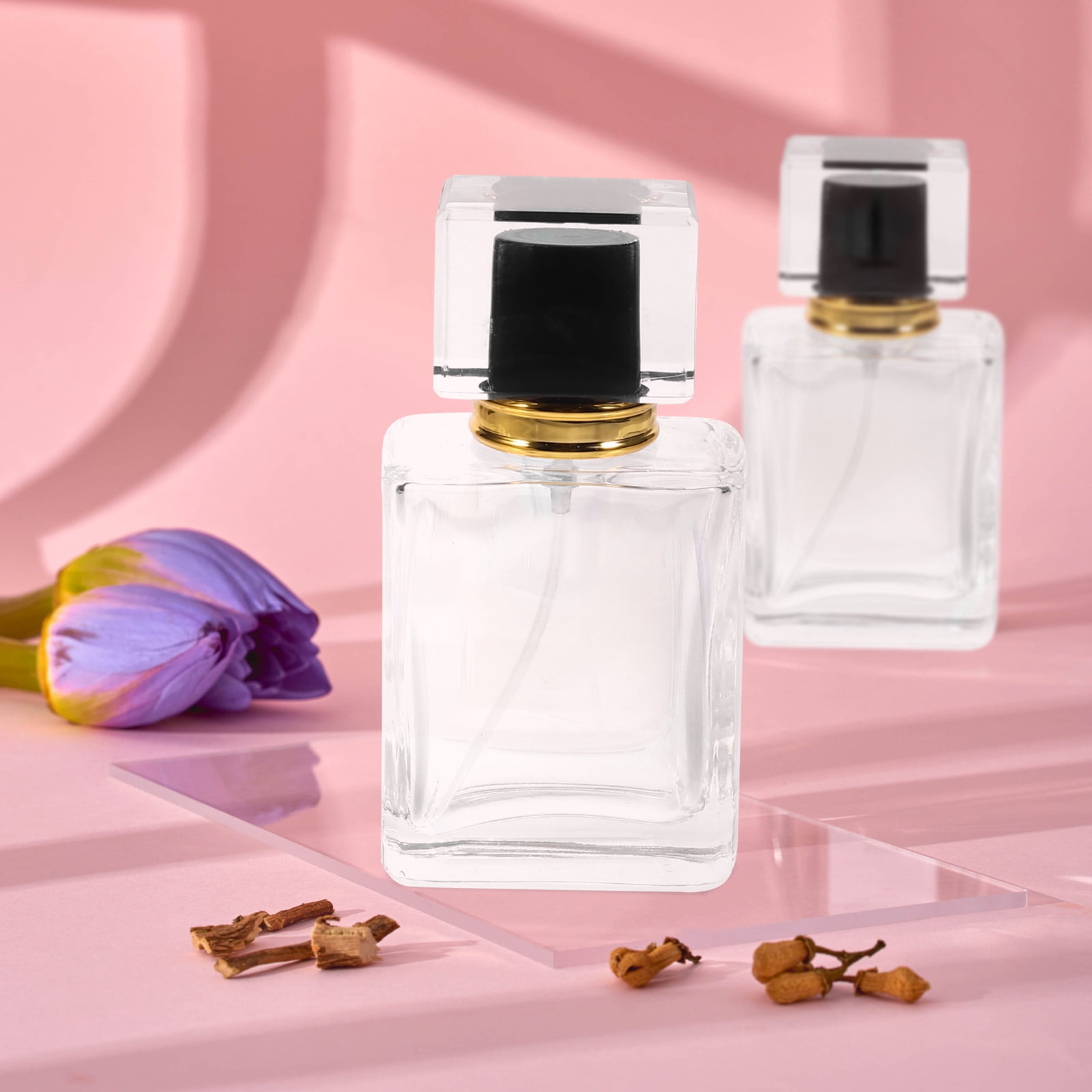 Homoyoyo Perfume Bottles Empty Vintage Perfume Bottles essential oil container perfume storage bottle empty frosted glass holder Butterfly Embellished huanledash Vintage Perfume Bottle, Refillable Glass Atomizer, 3.4