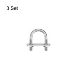 thumbnail image 3 of Unique Bargains Round U-Bolts 3 Sets 27mm Inner Width 45mm Length M6 with Nuts and Plates, 3 of 5
