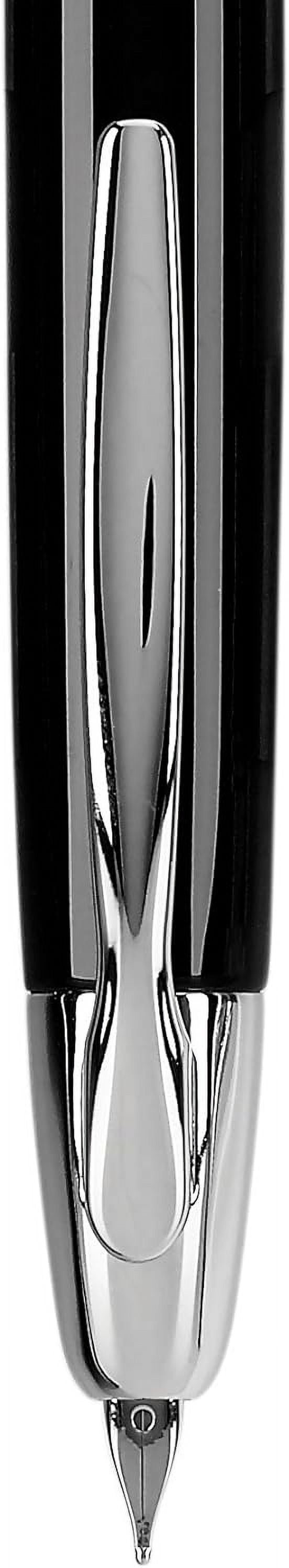 Pilot Vanishing Point Collection Fountain Pen - Black & Rhodium - Broad Point
