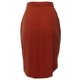 thumbnail image 4 of A2Y Women's Elastic Waist Self Tie Tulip Hem Side Pocket Skirt Dark Rust 2XL, 4 of 5