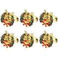 thumbnail image 1 of Christmas Reindeer Napkin Rings Set of 6, Diamond Wreath Napkin Rings, Christmas Elk Napkin Ring Holders for Christmas Thanksgiving Party Dinner Table Settings Decor (Christmas Elk), 1 of 8