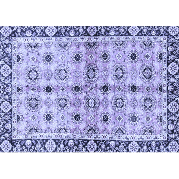 Ahgly Company Machine Washable Indoor Rectangle Abstract Blue Modern Area Rugs, 8' x 10'
