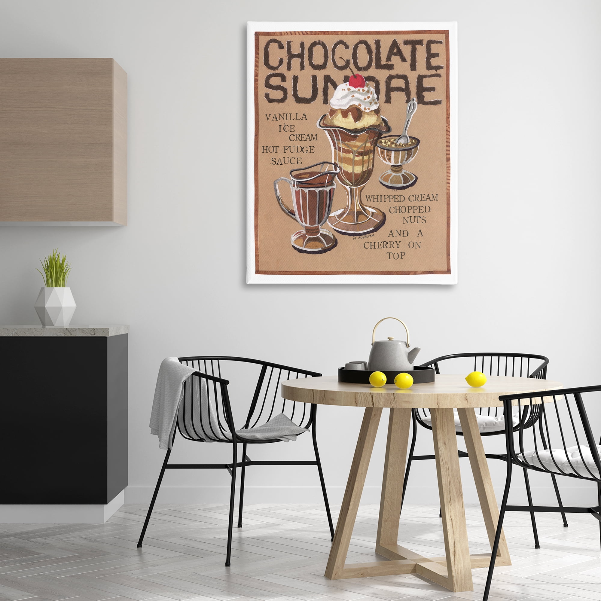 Stupell Industries Chocolate Sundae Recipe Food & Beverage Painting Gallery Wrapped Canvas Art Print Wall Art, 36 x 48
