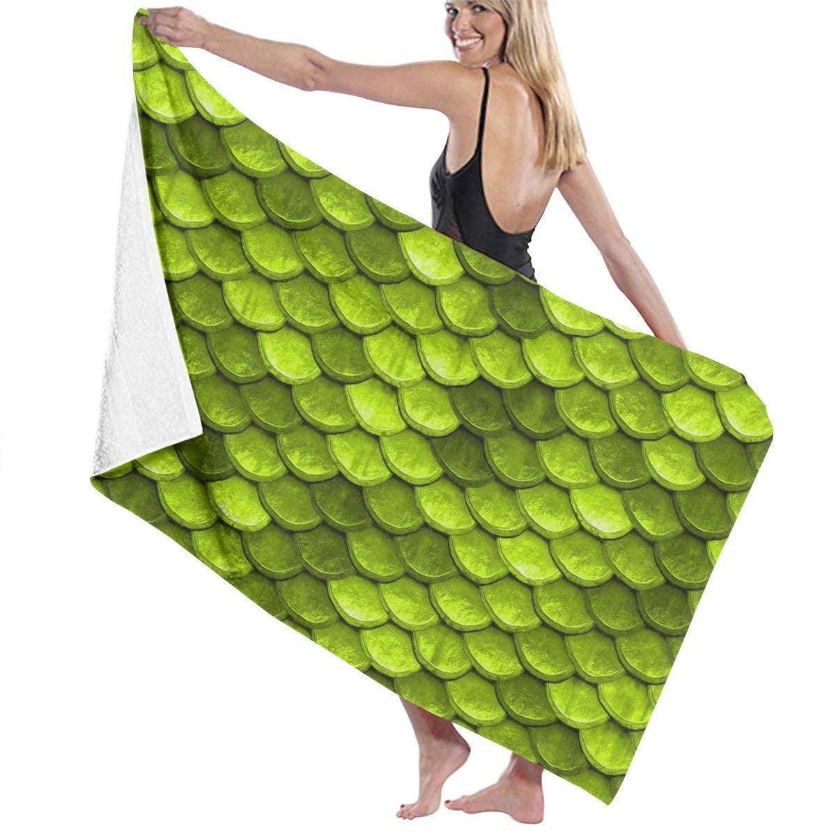 PUDMAD Beautiful Lime Green Mermaid Fishs 3 Piece Bathroom Rugs Set