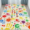 thumbnail image 5 of AKASISRUG Modern Handwoven Colorful Handprints Play Area Rug, 78.7x59 Inch, Non-Slip & Washable, 5 of 8