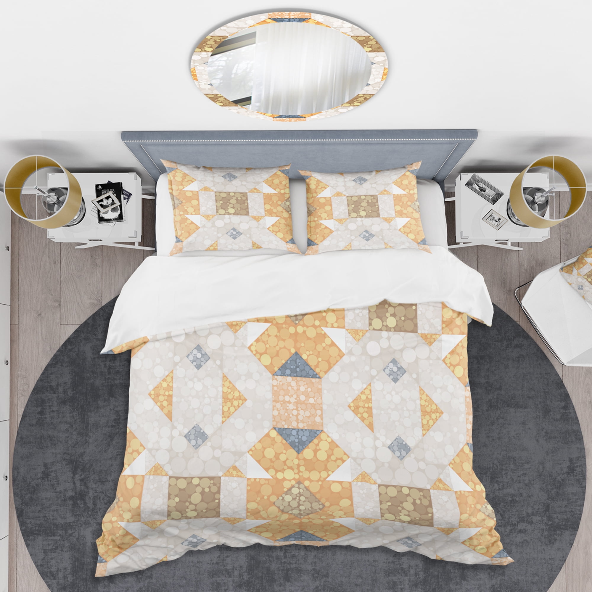 Designart 'Geometric Retro Design I' Mid-Century Modern Duvet Cover Set