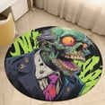 thumbnail image 6 of Psychedelic Zombie Skull Print Round Carpet Circle Rug Outdoor Patio Area Rug Washable Large Area Rugs Hallway Room Decor Fitness Mats, 6 of 8