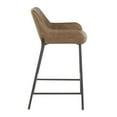 thumbnail image 2 of Daniella Industrial Counter Stool In Black Metal And Espresso Faux Leather - Set Of 2, 2 of 6