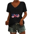 thumbnail image 1 of Camisetas Casuales de las Mujeres Gradiente Día de la Independencia Impreso Cuello Redondo, Blusa de Manga Corta para Diario, Fiesta Y Primavera Verano, 1 of 3