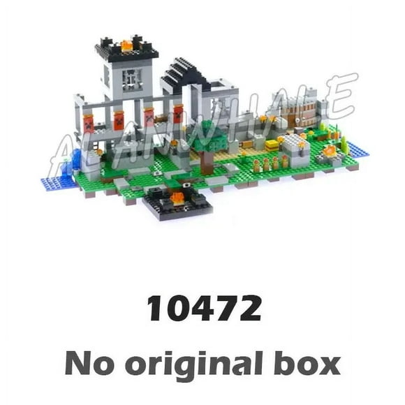 990pcs Game My World The Fortress Lookout Tower Pressure-plate Doors Farm Prison 10472 Building Block Toys Compatible With Model
