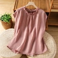 thumbnail image 2 of BUIGTTKLOP Cotton Linen Tank Tops for Women Sleeveless Shirts Crewneck Pleated Loose Fitted Summer Tanks, 2 of 6