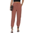 thumbnail image 4 of Pantalones con cordones de cintura alta de Europa y América, pantalones casuales elegantes a juego de color sólido para mujer., 4 of 6