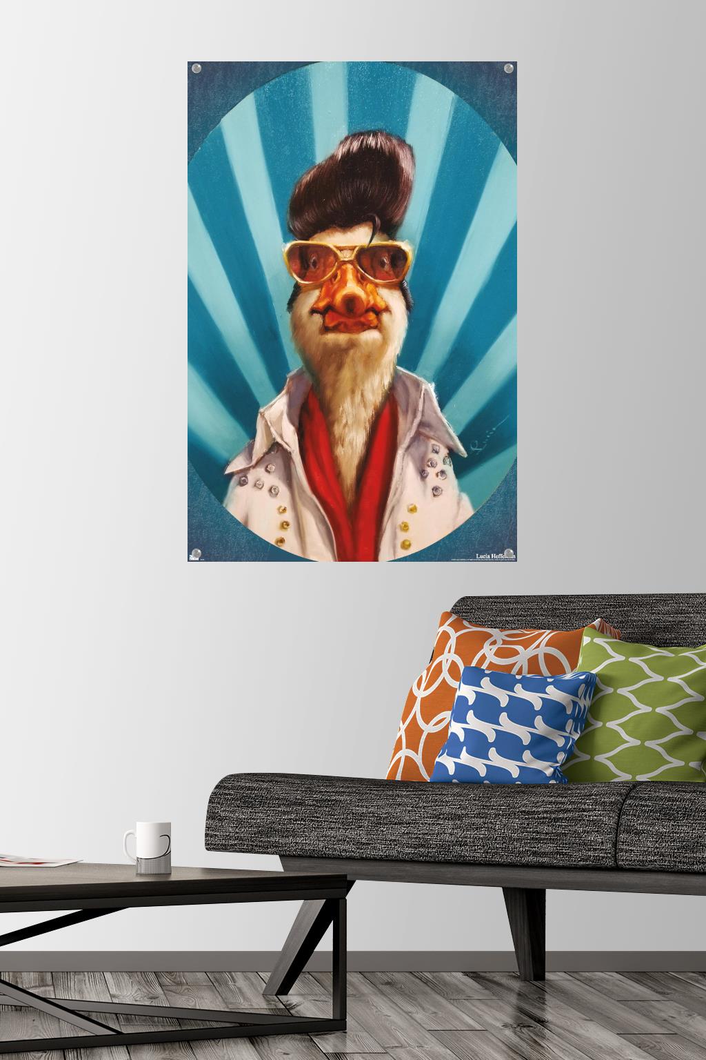 Lucia Heffernan Art - Duck The King Wall Poster with Pushpins, 22.375" x 34"
