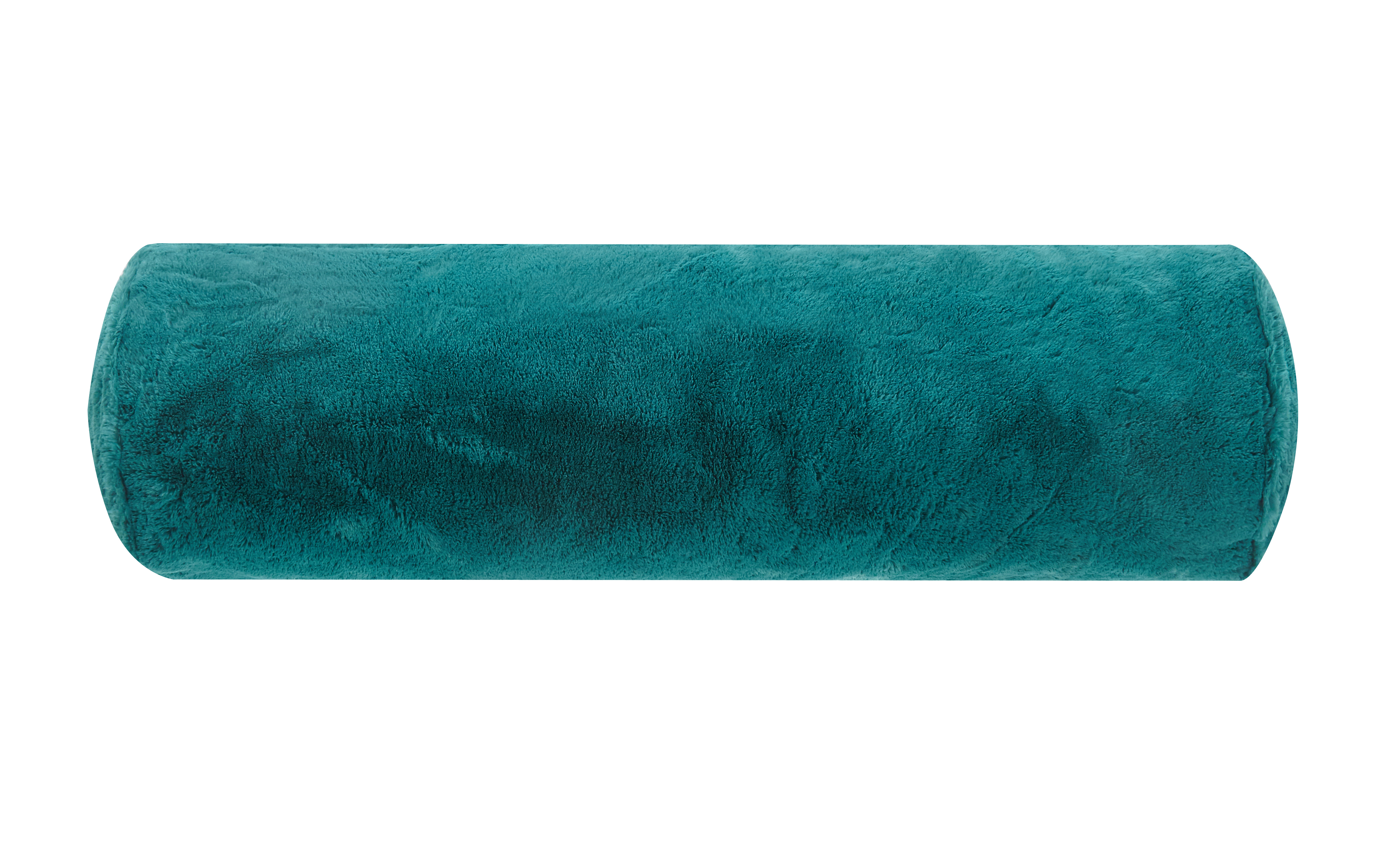 Dearfoams Bolster Lounge Pillow, Teal, Fur, 1 Piece, 10'' x 36''
