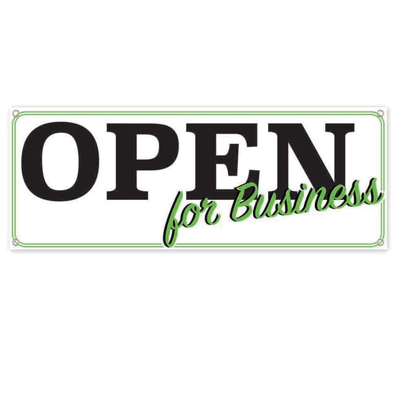 Open For Business 13 oz Banner 13 oz Vinyl Banner With Metal Grommets