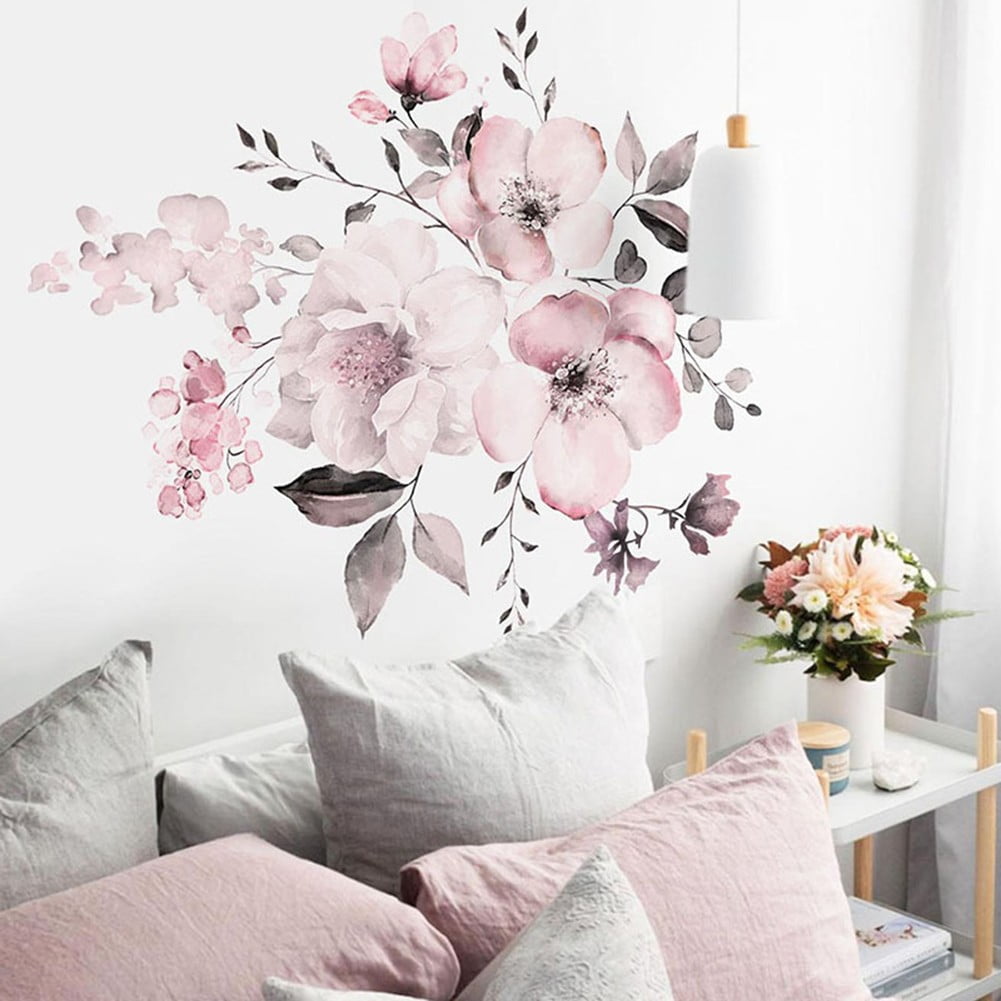 Plants Flowers Removable Wall Sticker Vinyl Decal DIY Bed Room Home Mural Decor 
