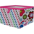 thumbnail image 5 of Bacati - Botanical Pink Cotton Percale Fabric covered Storage, Large Box, 14 x 14 x 10 inches, 5 of 6